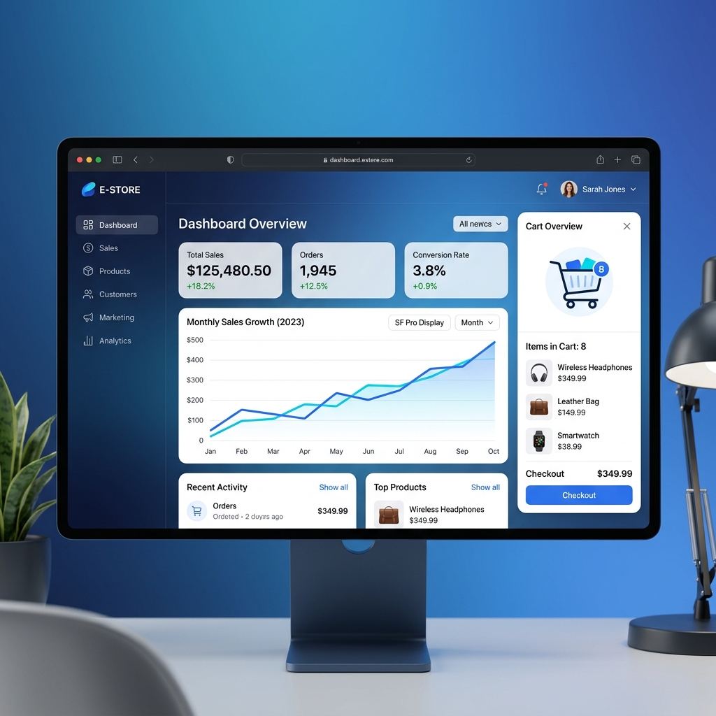 Ecommerce Sales Dashboard mockup